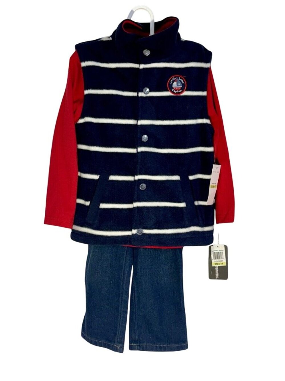 Headquarters Set 3 Pcs 4T Boys Vest, Shirt And Jeans